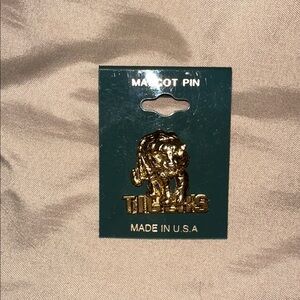Gold Tone Tiger Mascot Brooch